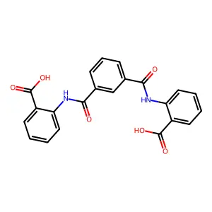 2-[[3-[(2-Carboxyphenyl)carbamoyl]benzoyl]amino]benzoic acid structure