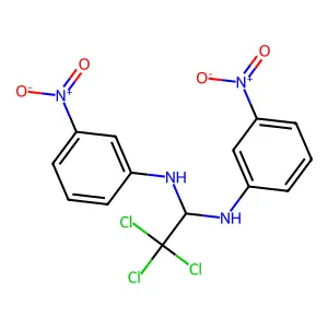 2,2,2-trichloro-1-N,1-N'-bis(3-nitrophenyl)ethane-1,1-diamine structure