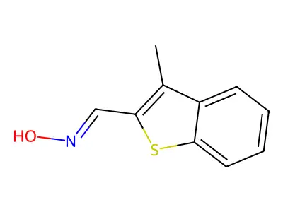 N-[(3-methyl-1-benzothiophen-2-yl)methylidene]hydroxylamine structure