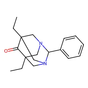 5,7-Diethyl-2-phenyl-1,3-diazaadamantan-6-one structure
