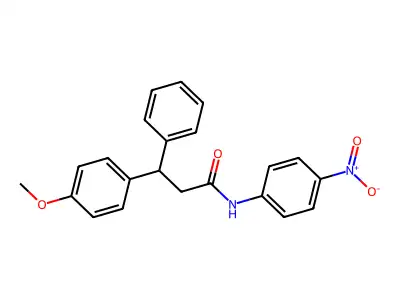 3-(4-methoxyphenyl)-N-(4-nitrophenyl)-3-phenylpropanamide structure