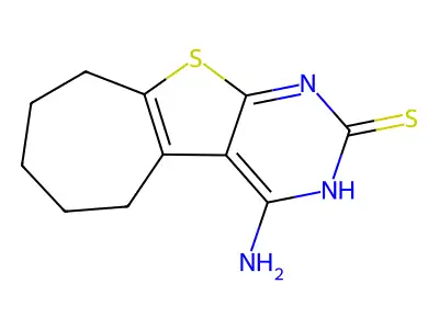 4-Amino-6,7,8,9-tetrahydro-5H-10-thia-1,3-diaza-benzo[a]azulene-2-thiol structure