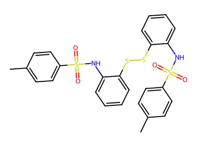 N,N'-(Dithiobis(2,1-phenylene))bis(4-methylbenzenesulfonamide) structure