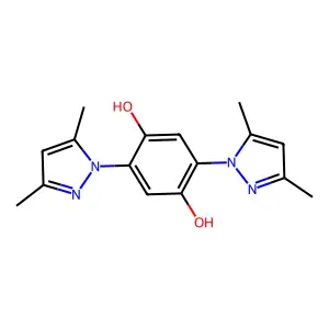 2,5-Bis(3,5-dimethylpyrazol-1-yl)benzene-1,4-diol structure