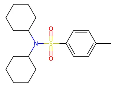 N,N-dicyclohexyl-4-methylbenzenesulfonamide structure
