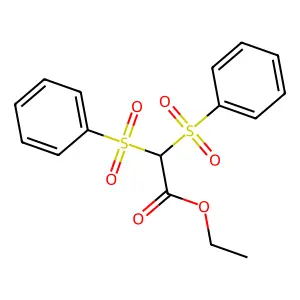Ethyl bis(phenylsulfonyl)acetate structure