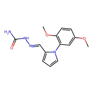[[1-(2,5-Dimethoxyphenyl)pyrrol-2-yl]methylideneamino]urea structure