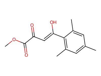 (Z)-methyl 2-hydroxy-4-mesityl-4-oxobut-2-enoate structure