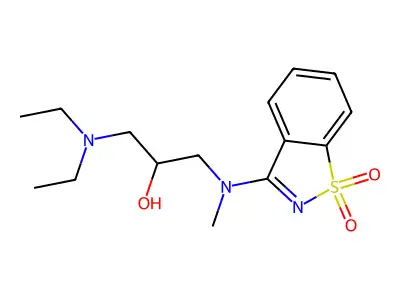 1-(Diethylamino)-3-[(1,1-dioxido-1,2-benzothiazol-3-yl)(methyl)amino]propan-2-ol structure