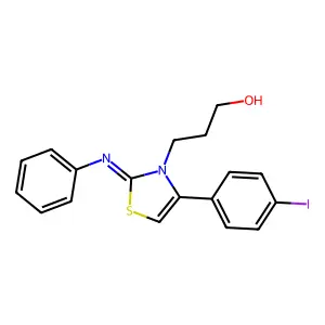 3-(4-(4-iodophenyl)-2-(phenylimino)-1,3-thiazol-3(2H)-yl)-1-propanol structure