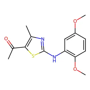 1-[2-(2,5-Dimethoxyanilino)-4-methyl-1,3-thiazol-5-yl]-1-ethanone structure