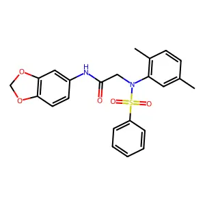 N-(1,3-benzodioxol-5-yl)-2-[2,5-dimethyl(phenylsulfonyl)anilino]acetamide structure