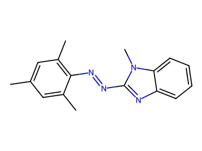 1-methyl-2-[(E)-(2,4,6-trimethylphenyl)diazenyl]-1H-benzimidazole structure