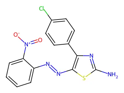 (5E)-4-(4-Chlorophenyl)-5-[2-(2-nitrophenyl)hydrazinylidene]-1,3-thiazol-2(5H)-imine structure