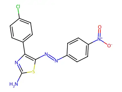 (5Z)-4-(4-Chlorophenyl)-5-[2-(4-nitrophenyl)hydrazinylidene]-1,3-thiazol-2(5H)-imine structure