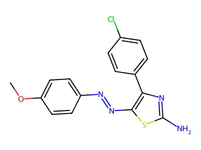 (5E)-4-(4-Chlorophenyl)-5-[2-(4-methoxyphenyl)hydrazinylidene]-1,3-thiazol-2(5H)-imine structure