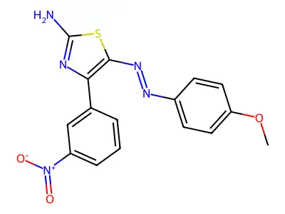 5-(4-Methoxy-phenylazo)-4-(3-nitro-phenyl)-thiazol-2-ylamine structure