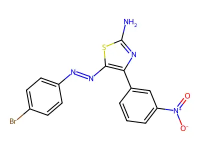 5-(4-Bromo-phenylazo)-4-(3-nitro-phenyl)-thiazol-2-ylamine structure