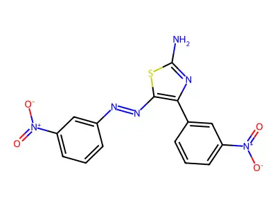 4-(3-Nitrophenyl)-5-[(3-nitrophenyl)diazenyl]-1,3-thiazol-2-amine structure