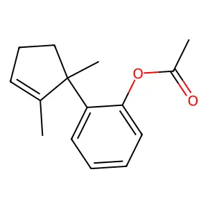 2-(1,2-Dimethyl-2-cyclopenten-1-yl)phenol acetate structure