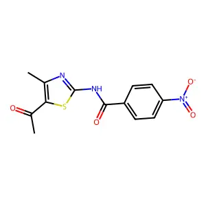 N-(5-acetyl-4-methyl-1,3-thiazol-2-yl)-4-nitrobenzamide structure