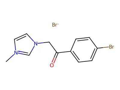 3-[2-(4-bromophenyl)-2-oxoethyl]-1-methyl-1H-imidazol-3-ium bromide structure