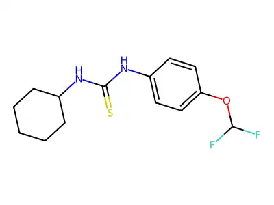1-Cyclohexyl-3-[4-(difluoromethoxy)phenyl]thiourea structure