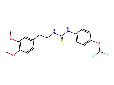 1-[4-(Difluoromethoxy)phenyl]-3-[2-(3,4-dimethoxyphenyl)ethyl]thiourea structure