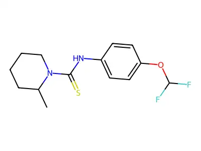 N-[4-(difluoromethoxy)phenyl]-2-methylpiperidine-1-carbothioamide structure