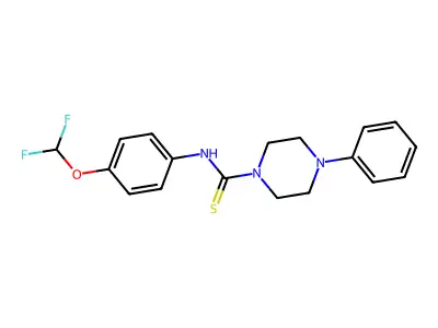 N-[4-(difluoromethoxy)phenyl]-4-phenylpiperazine-1-carbothioamide structure