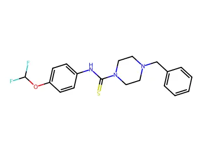 4-benzyl-N-[4-(difluoromethoxy)phenyl]piperazine-1-carbothioamide structure