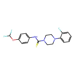 N-[4-(difluoromethoxy)phenyl]-4-(2-fluorophenyl)piperazine-1-carbothioamide structure