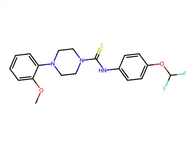 N-[4-(difluoromethoxy)phenyl]-4-(2-methoxyphenyl)piperazine-1-carbothioamide structure