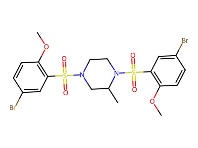 1,4-Bis(5-bromo-2-methoxybenzenesulfonyl)-2-methylpiperazine structure
