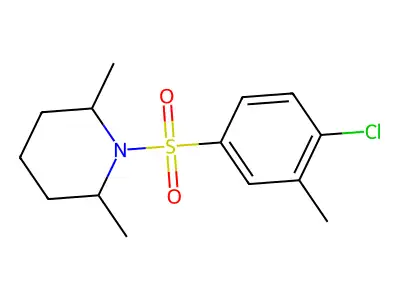 1-((4-Chloro-3-methylphenyl)sulfonyl)-2,6-dimethylpiperidine structure