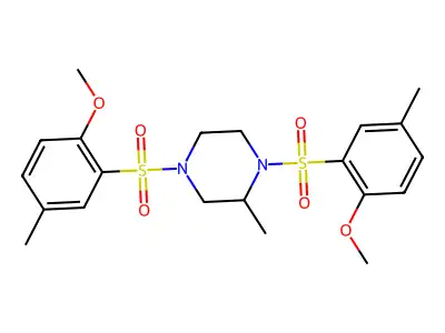 1,4-Bis[(2-methoxy-5-methylphenyl)sulfonyl]-2-methylpiperazine structure