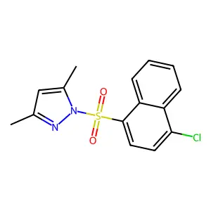 1-[(4-chloronaphthalen-1-yl)sulfonyl]-3,5-dimethyl-1H-pyrazole structure