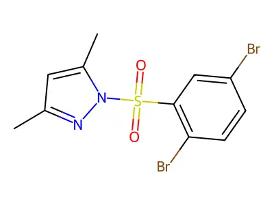 1-(2,5-Dibromophenyl)sulfonyl-3,5-dimethylpyrazole structure