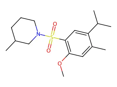 1-((5-Isopropyl-2-methoxy-4-methylphenyl)sulfonyl)-3-methylpiperidine structure