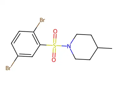 1-((2,5-Dibromophenyl)sulfonyl)-4-methylpiperidine structure