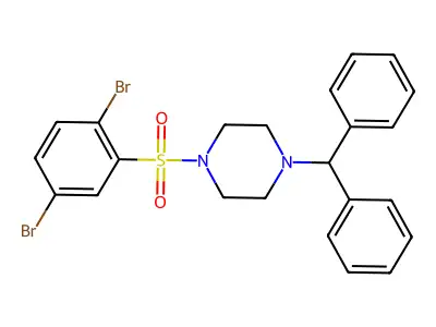 1-Benzhydryl-4-((2,5-dibromophenyl)sulfonyl)piperazine structure