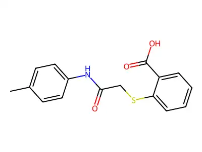2-({[(4-Methylphenyl)carbamoyl]methyl}sulfanyl)benzoic acid structure