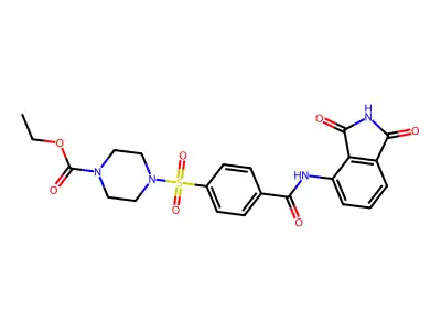 Ethyl 4-[4-[(1,3-dioxoisoindol-4-yl)carbamoyl]phenyl]sulfonylpiperazine-1-carboxylate structure