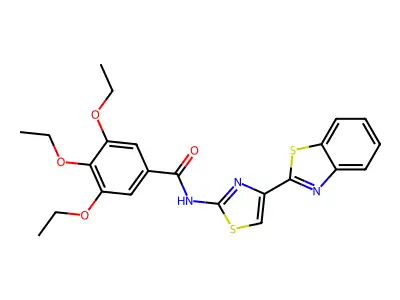 N-[4-(1,3-benzothiazol-2-yl)-1,3-thiazol-2-yl]-3,4,5-triethoxybenzamide structure