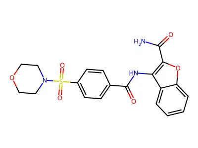 3-(4-(Morpholinosulfonyl)benzamido)benzofuran-2-carboxamide structure