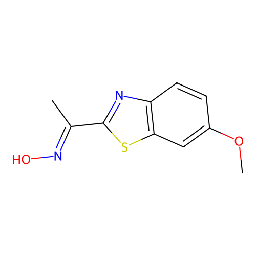 N-[1-(6-methoxy-1,3-benzothiazol-2-yl)ethylidene]hydroxylamine structure