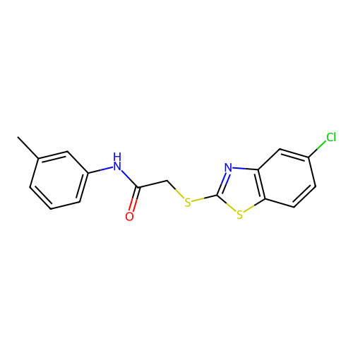 2-[(5-chloro-1,3-benzothiazol-2-yl)sulfanyl]-N-(3-methylphenyl)acetamide structure