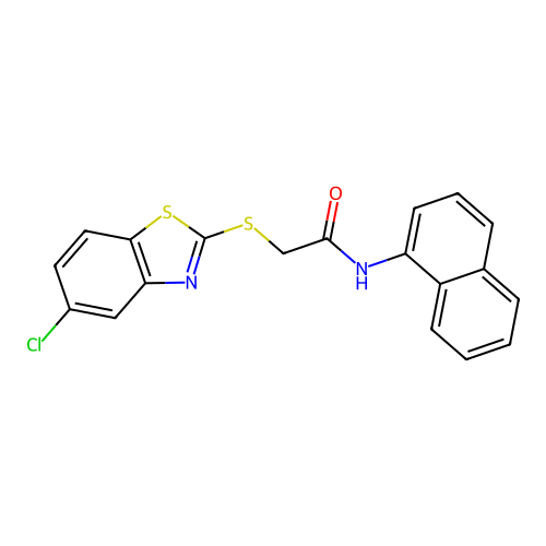 2-[(5-chloro-1,3-benzothiazol-2-yl)sulfanyl]-N-(naphthalen-1-yl)acetamide structure