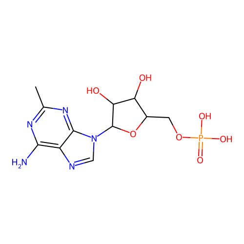 [5-(6-amino-2-methyl-purin-9-yl)-3,4-dihydroxy-oxolan-2-yl]methoxyphosphonic Acid structure