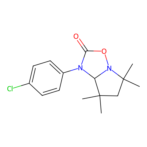 1-(4-Chlorophenyl)-5,5,7,7-tetramethyltetrahydropyrrolo[1,2-b][1,2,4]oxadiazol-2(1H)-one structure